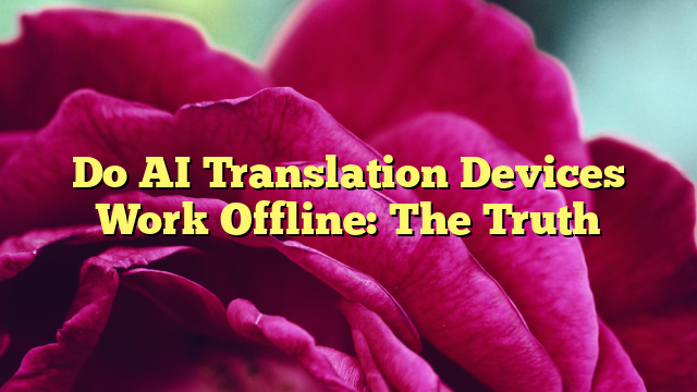 Do AI Translation Devices Work Offline: The Truth