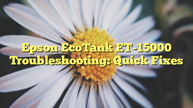 Epson EcoTank ET-15000 Troubleshooting: Quick Fixes