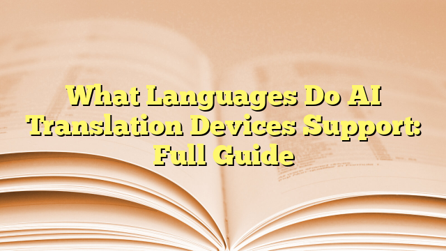 What Languages Do AI Translation Devices Support: Full Guide