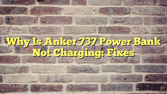 Why Is Anker 737 Power Bank Not Charging: Fixes