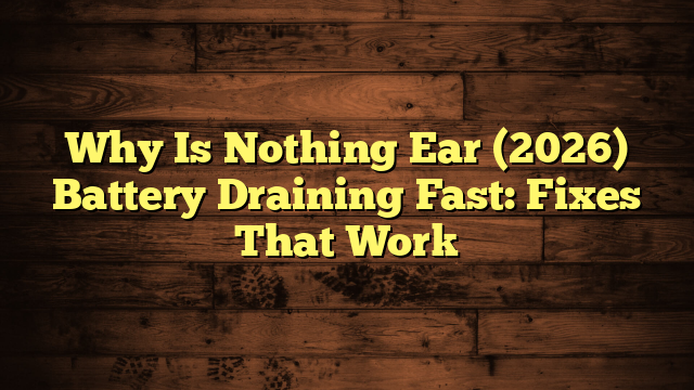 Why Is Nothing Ear (2026) Battery Draining Fast: Fixes That Work