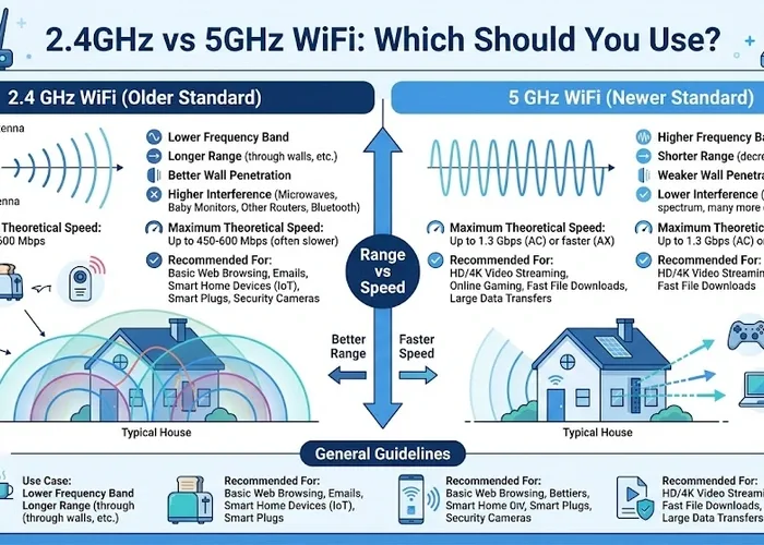 2.4 GHz vs 5 GHz frequency band
