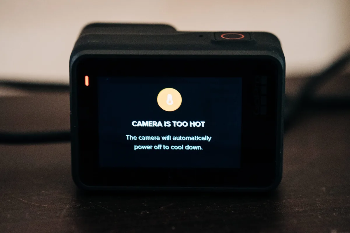 action camera overheating recording stop