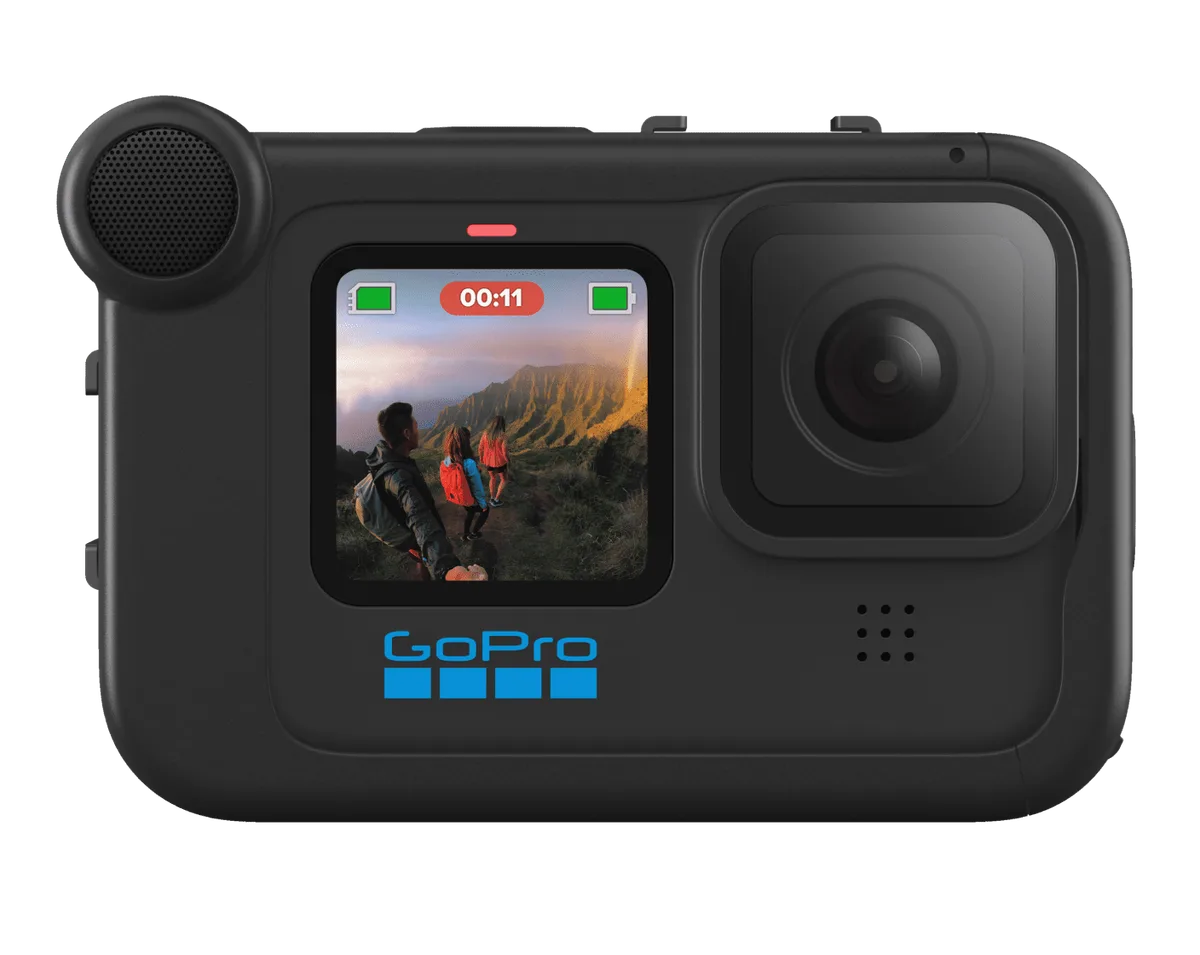 action camera with external microphone setup