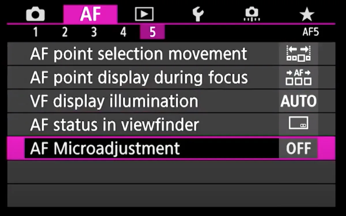 AF micro-adjustment