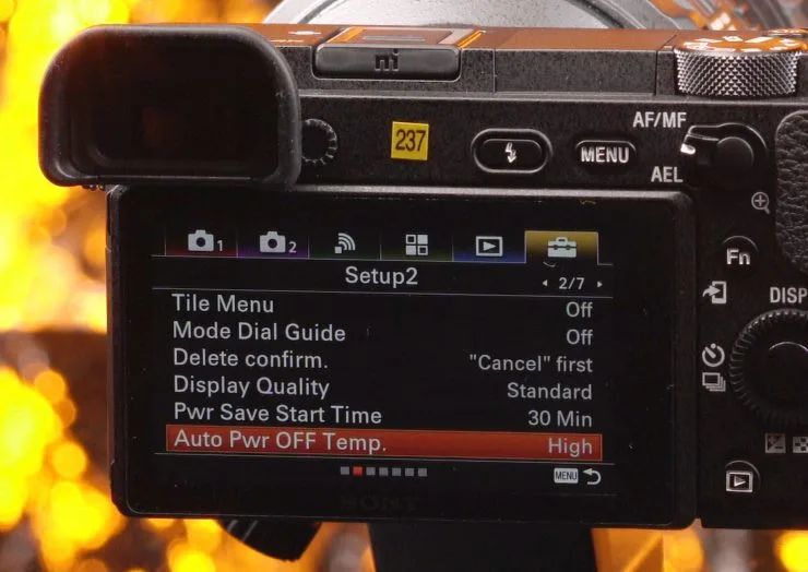 Auto power off temperature setting