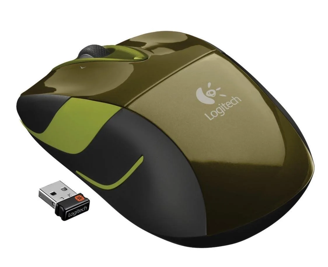 Battery indicator light (small green LED near scroll wheel)