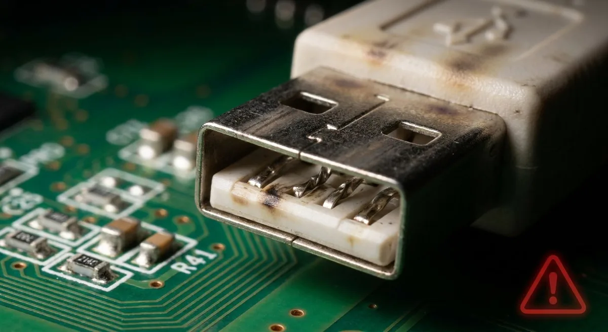bent USB pin