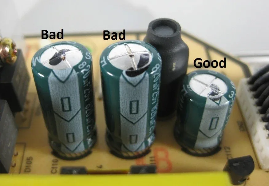 bulging capacitor logic board