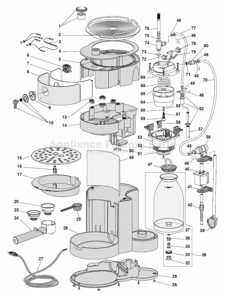 Bunn internal water tank diagram