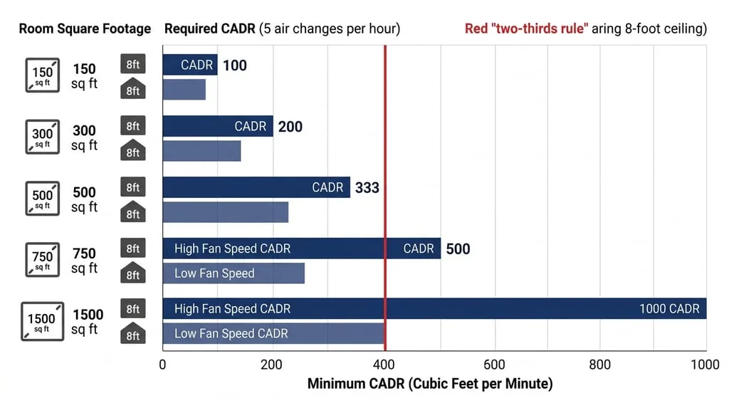 CADR rating chart