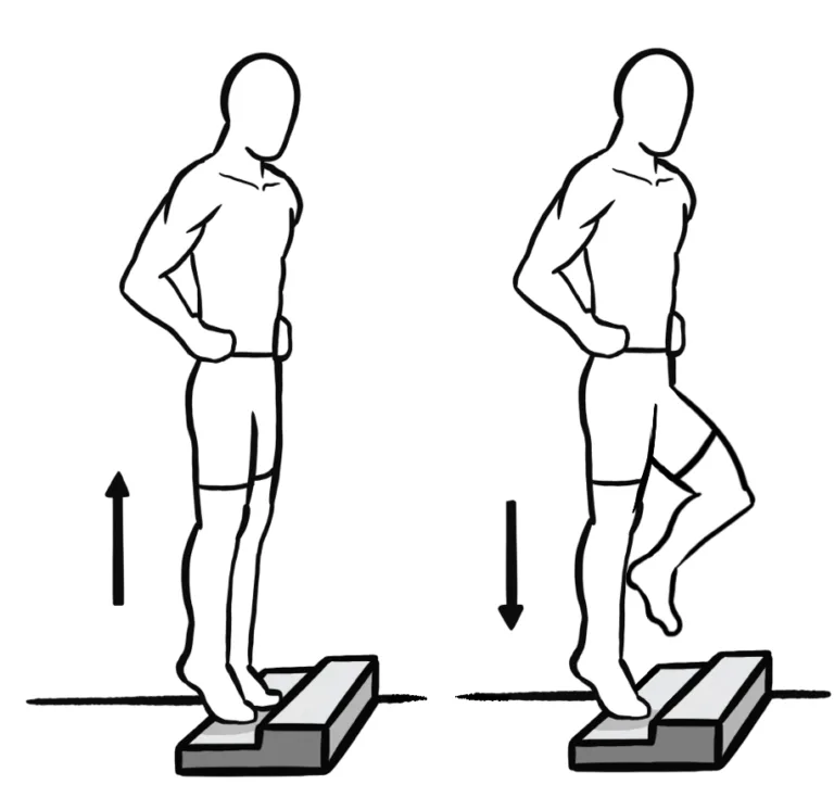 Calf raises (eccentric)