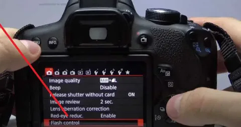 camera flash menu settings
