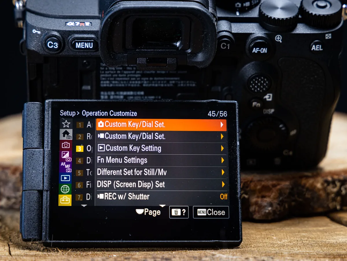 camera format menu