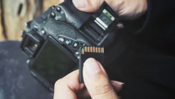 camera memory card and battery