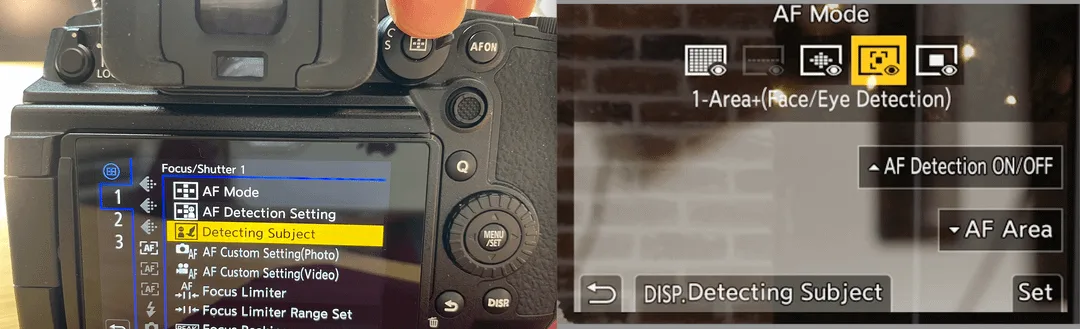 camera menu interface