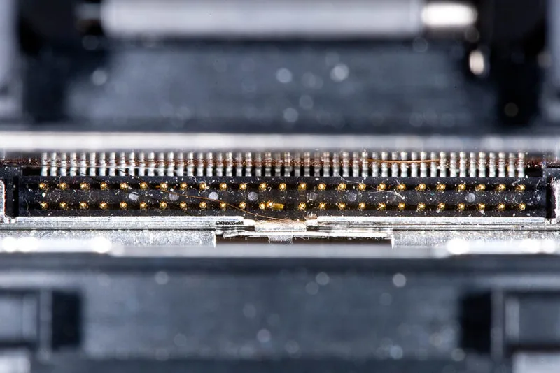 Camera slot pin damage close-up