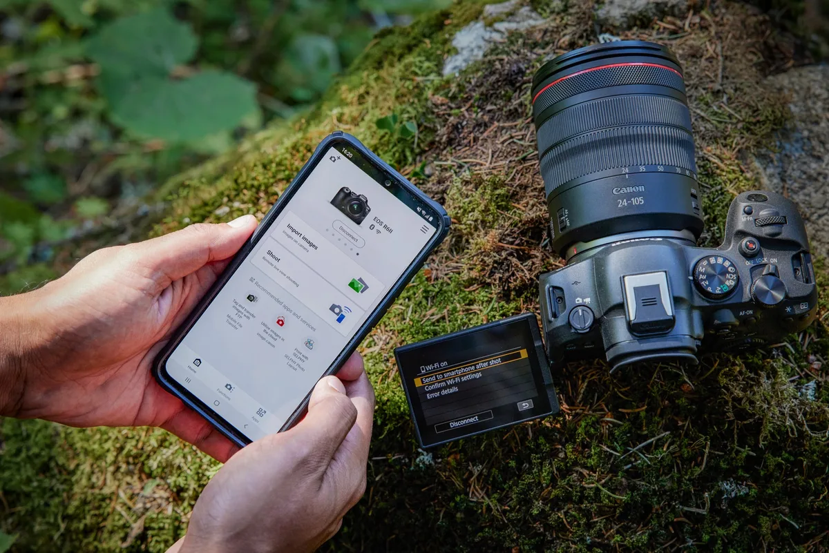 Canon camera WiFi connection with phone