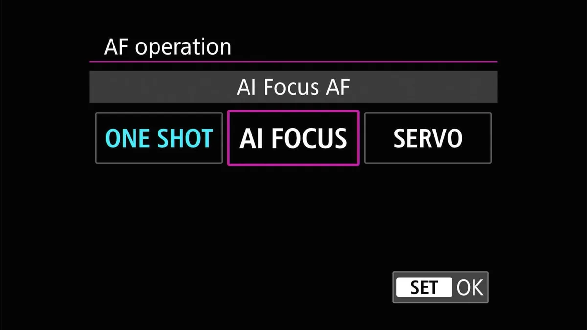 Canon XA75 AF menu settings
