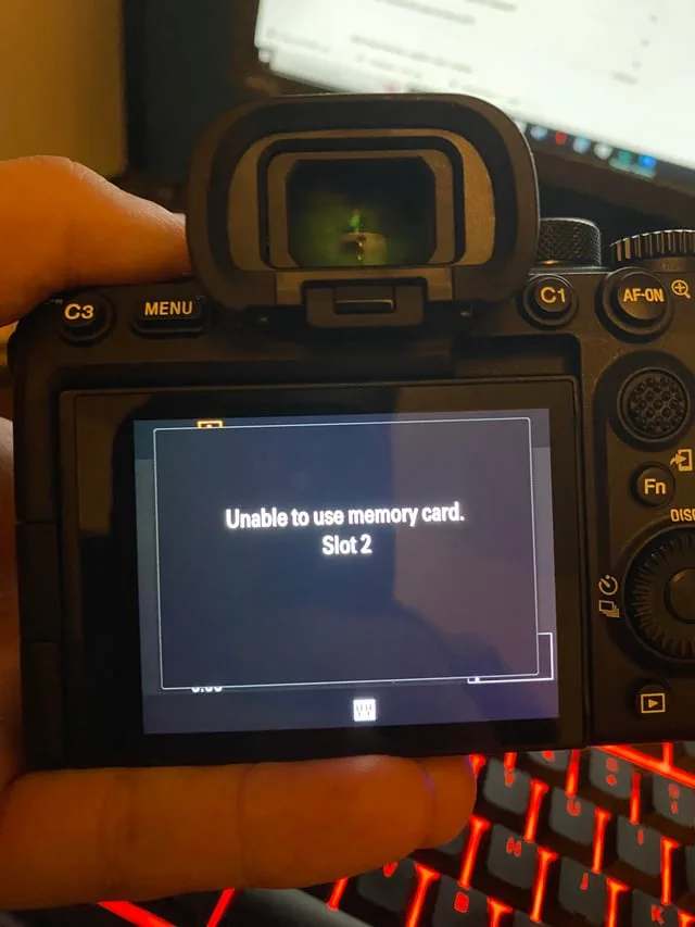 Card error message