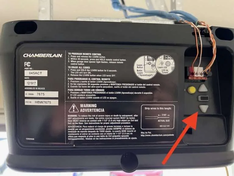 Chamberlain RJO20 diagnostic LED flash codes