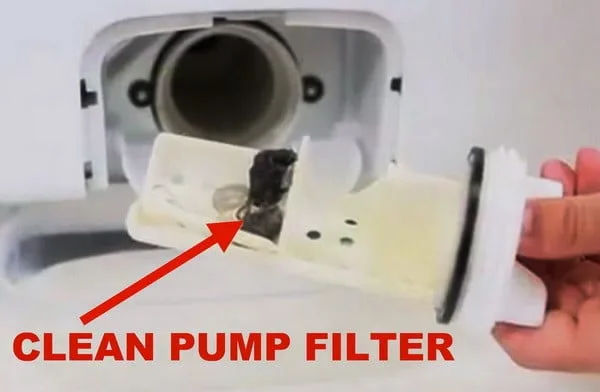 clogged drain pump filter