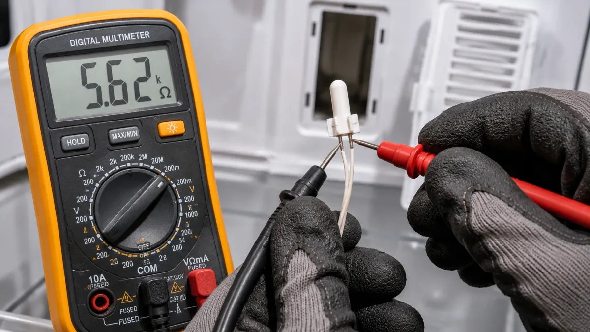defrost sensor thermistor multimeter test