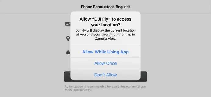 DJI Mimo app permissions