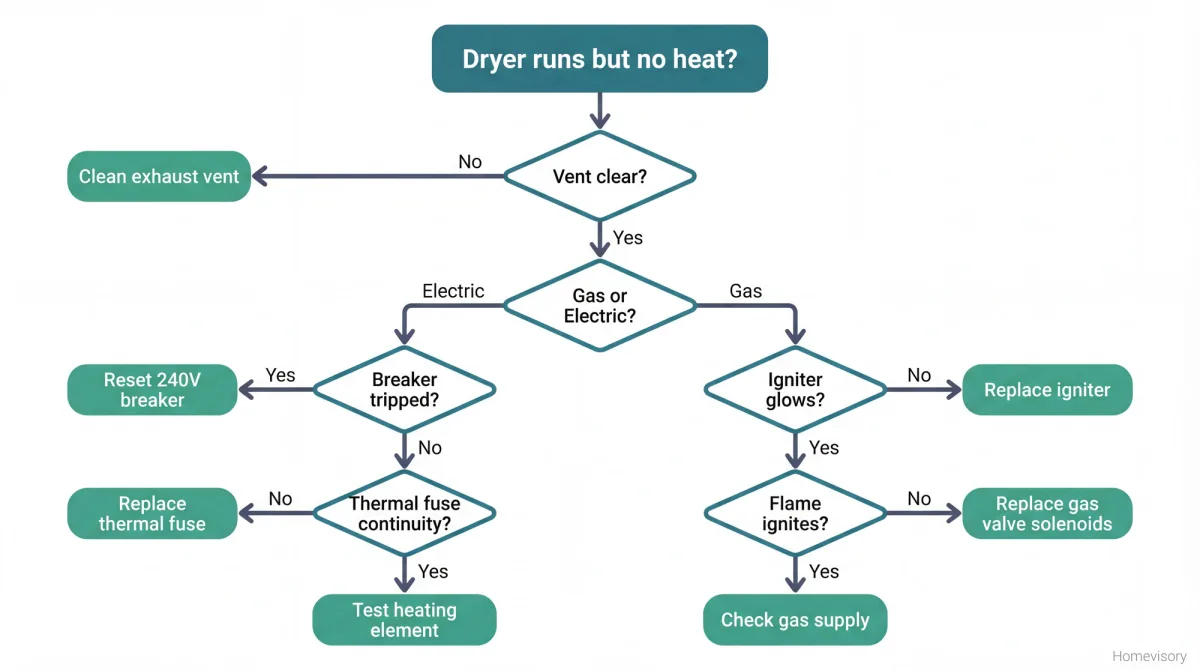 Dryer troubleshooting flowchart