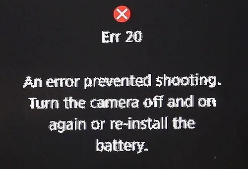 Err 20 error code