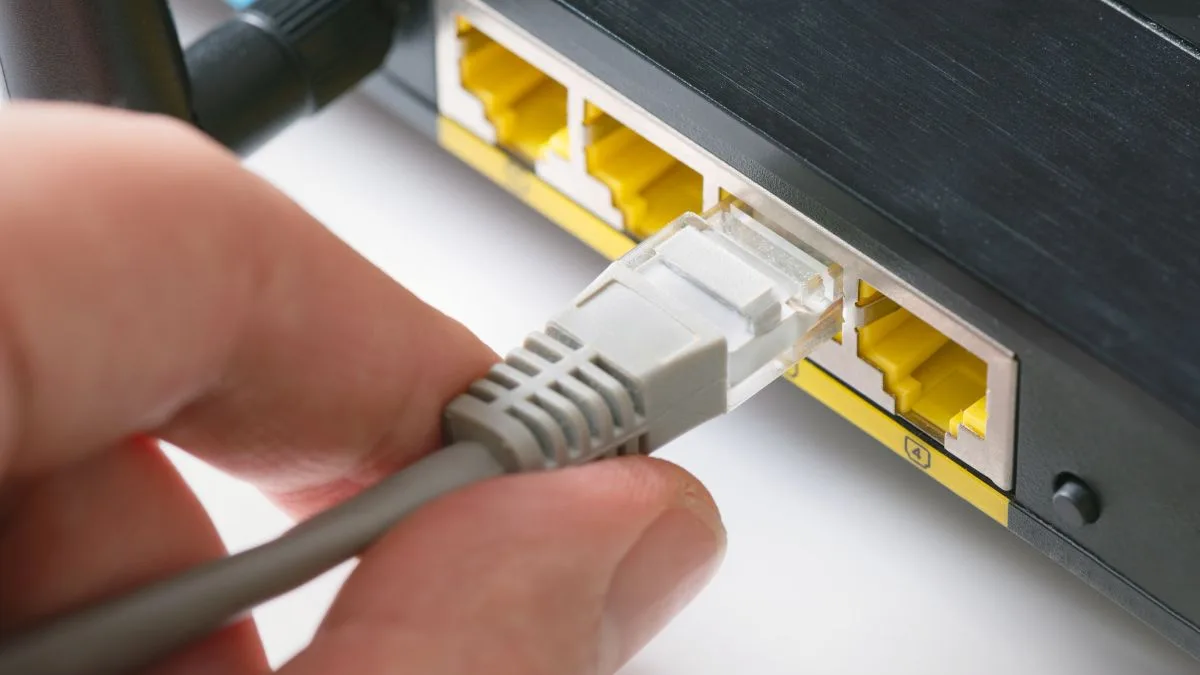 Ethernet cable connection