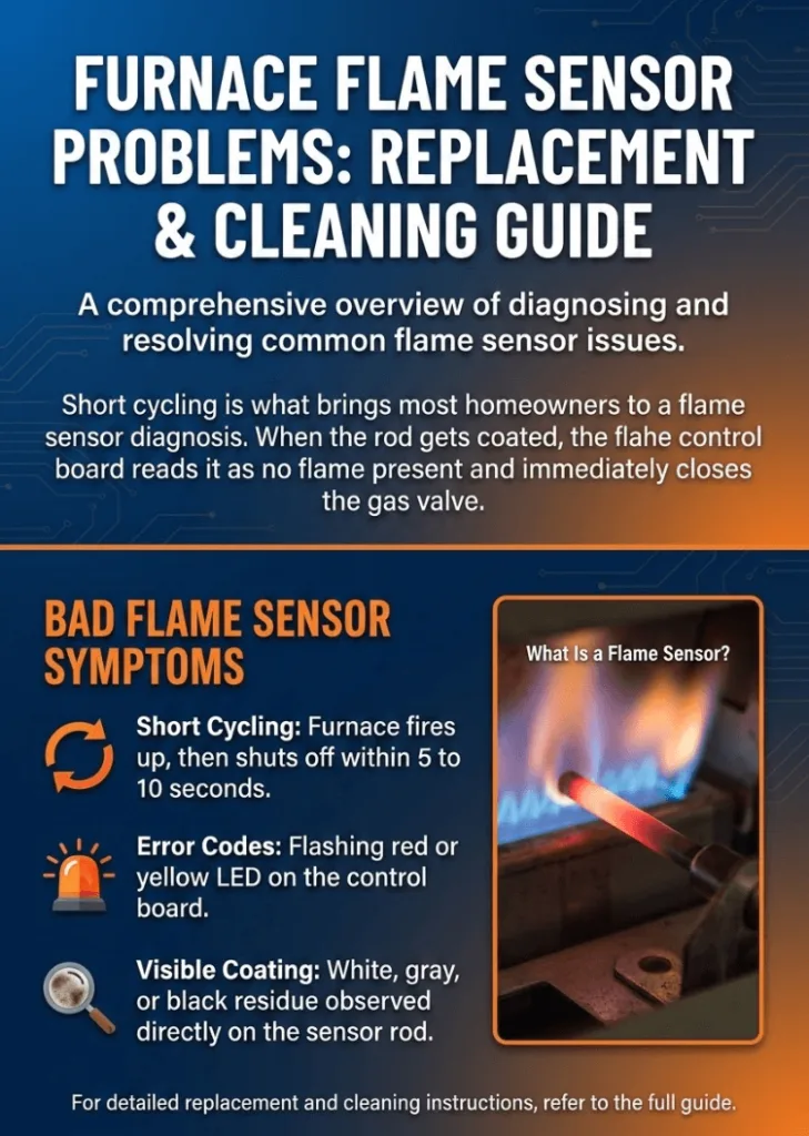 flame sensor cleaning close-up