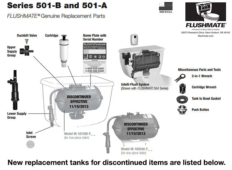 Flushmate internal parts diagram