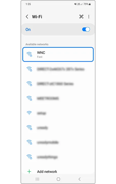 forget camera Wi-Fi network