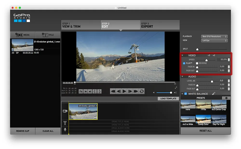 frame rate shutter speed resolution