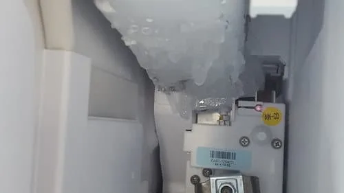 frozen ice maker fill tube thawing
