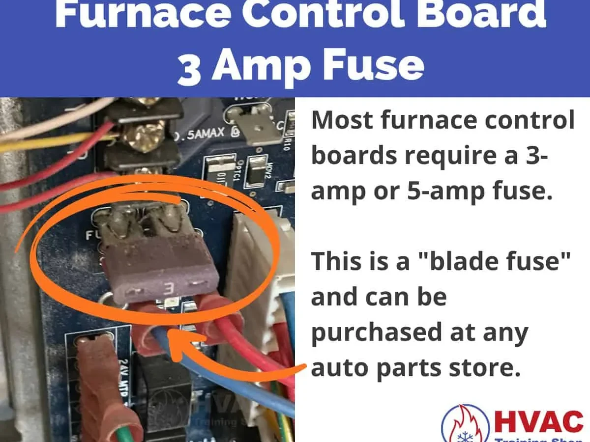 furnace control board 3 amp fuse