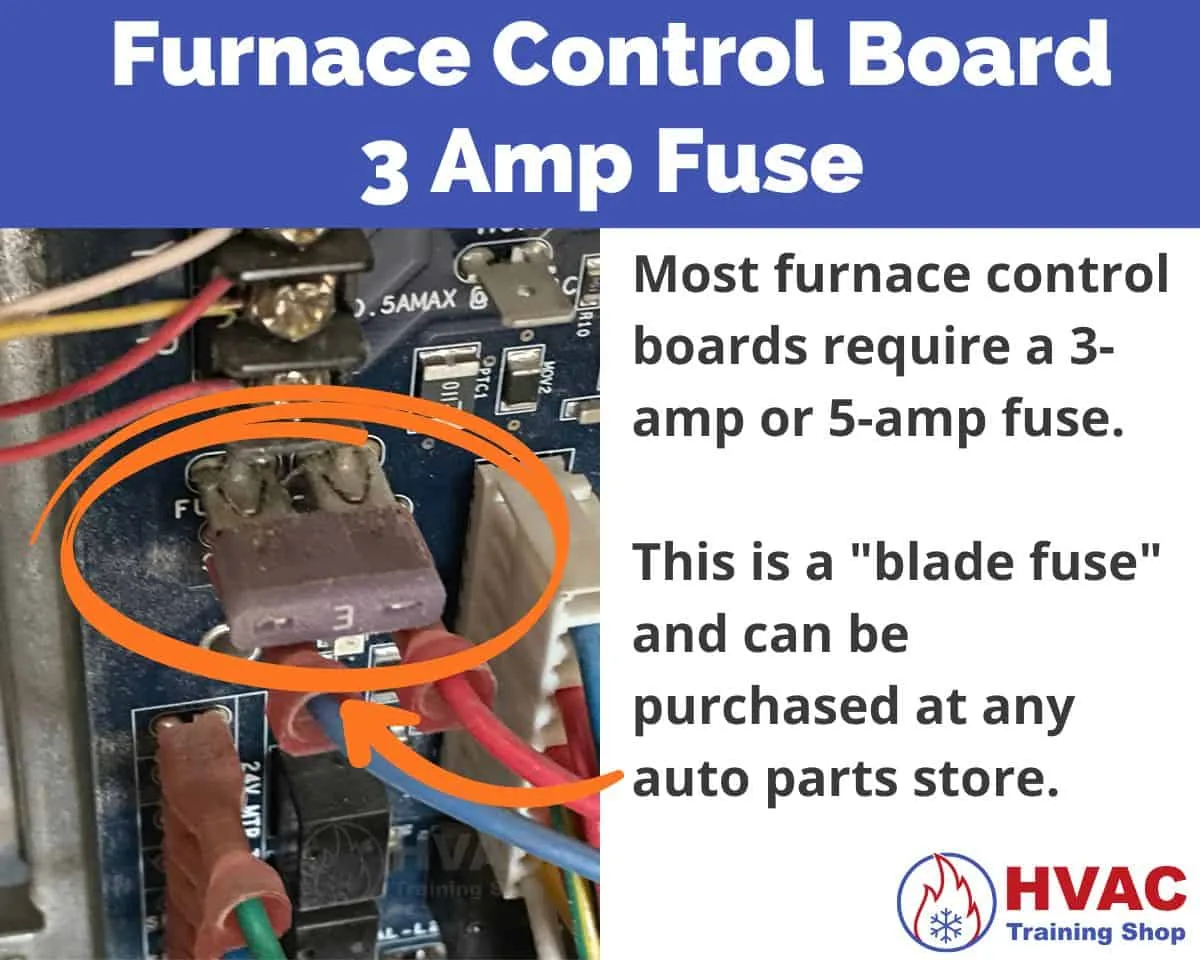 Furnace control board fuse