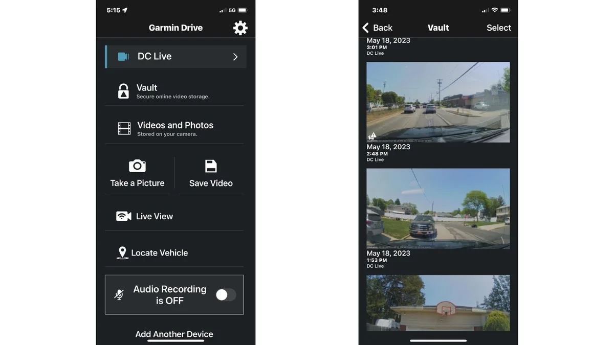Garmin Drive app pairing screen