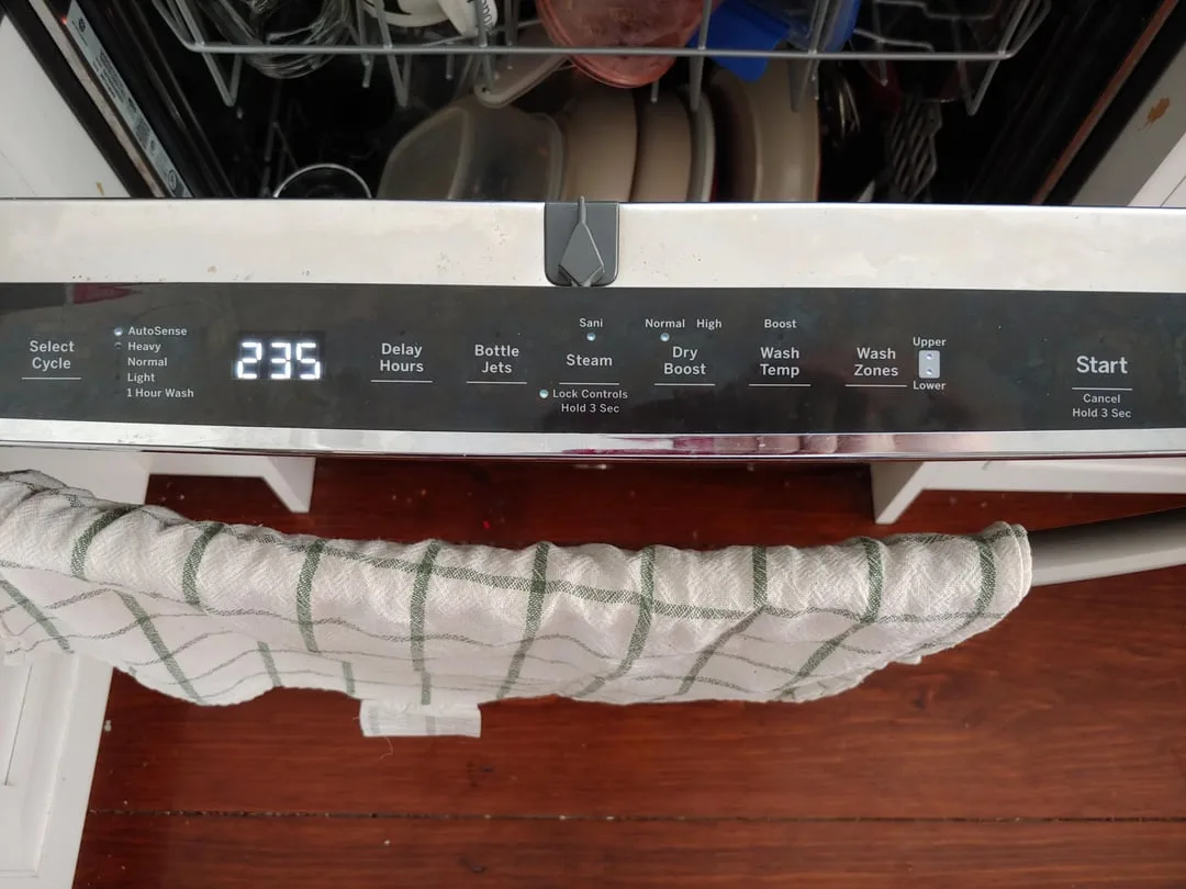 GE Adora dishwasher reset button location