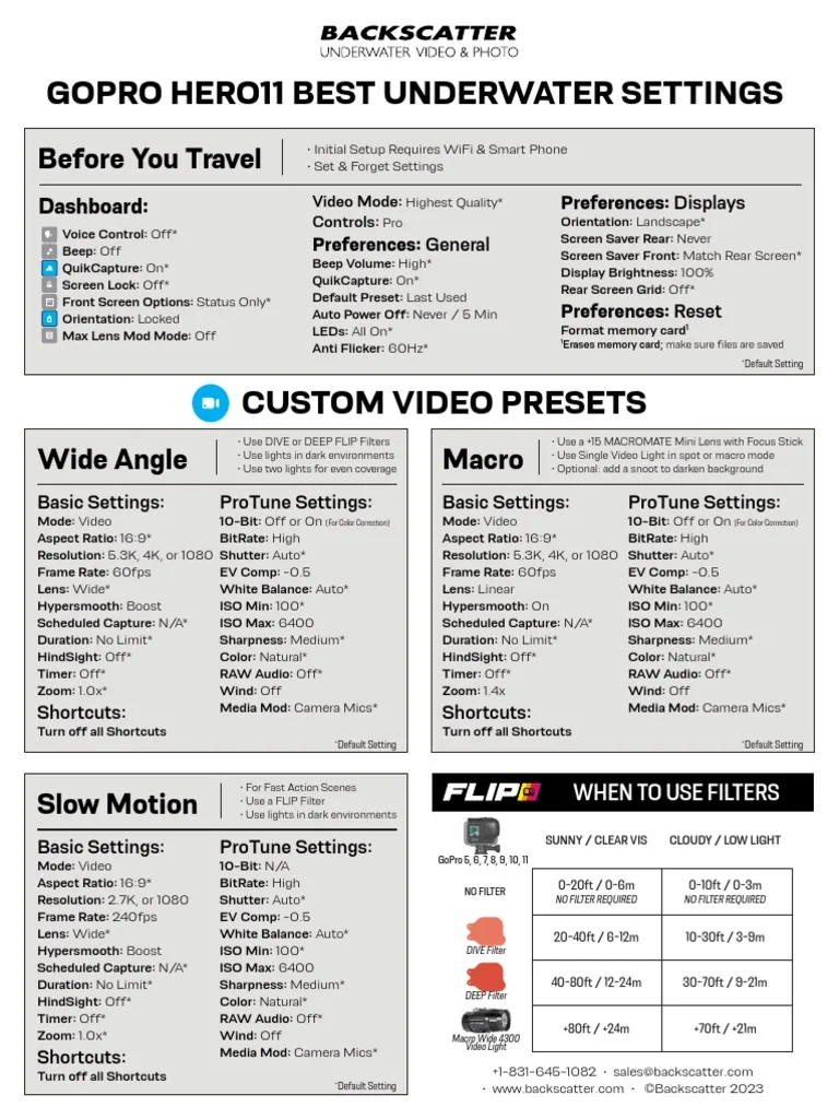 GoPro heat mitigation settings