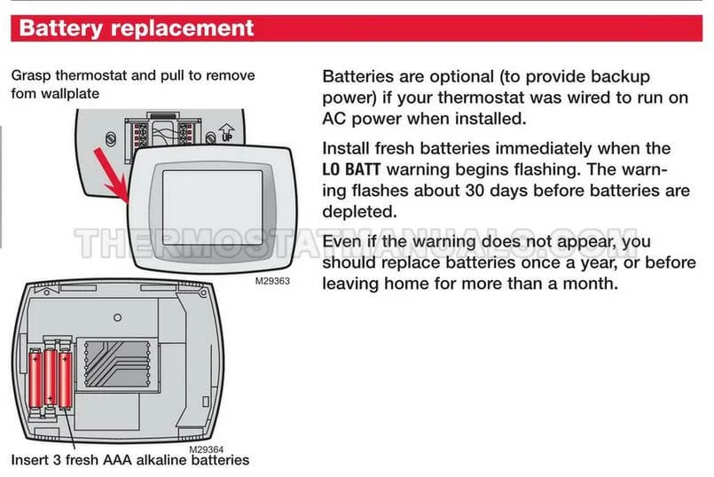 Honeywell ProSeries battery compartment