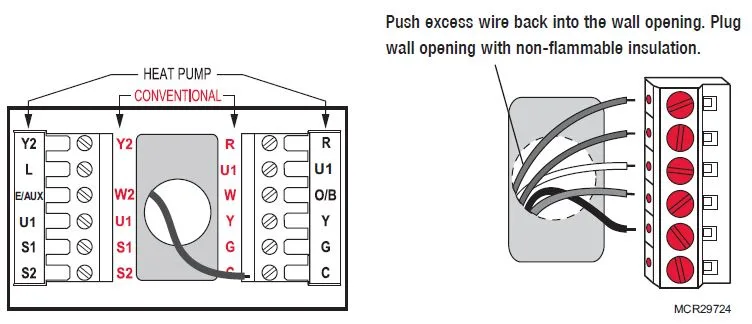 Honeywell ProSeries thermostat baseplate wiring