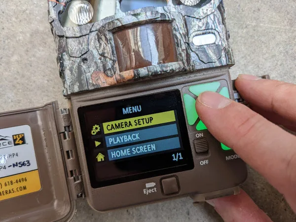 how to change trail camera settings