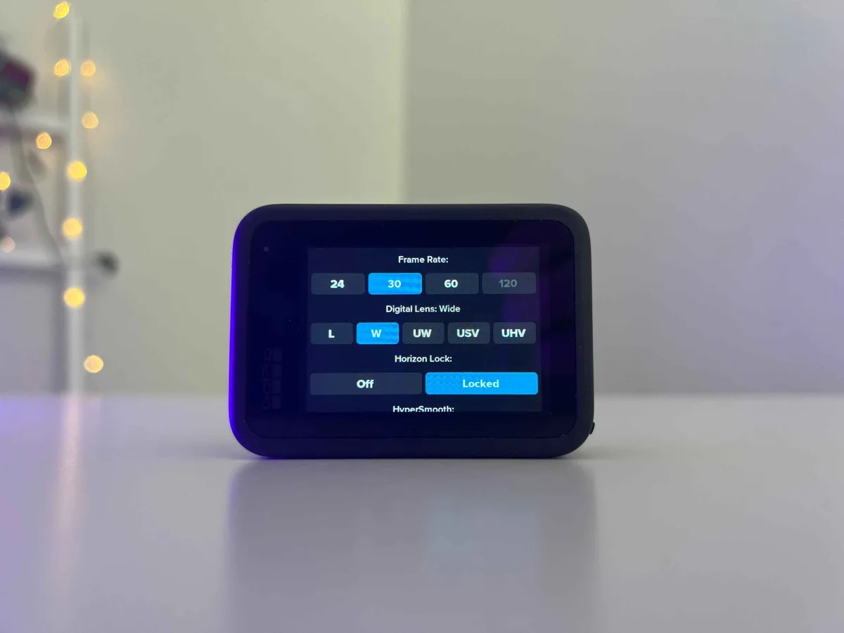 how to set action camera frame rate