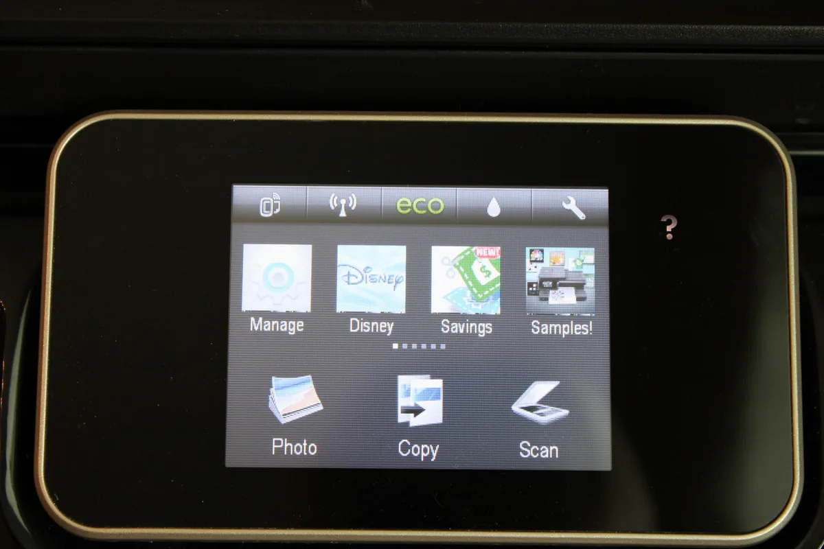HP Photosmart 6520 control panel