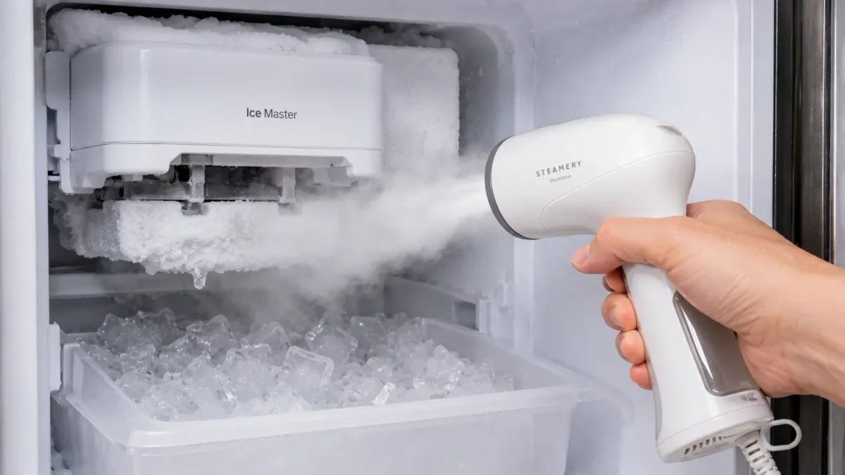 Ice bucket frozen block