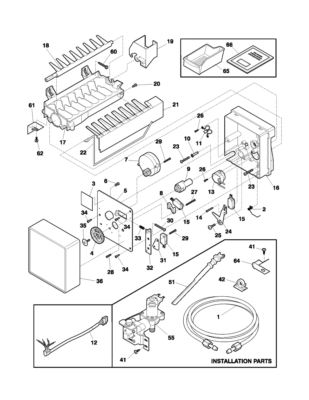 Ice maker assembly diagram