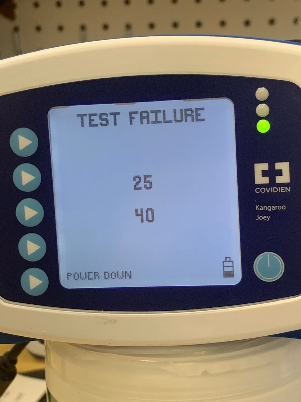 Kangaroo Joey pump error code E-1