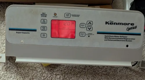 Kenmore water softener control panel